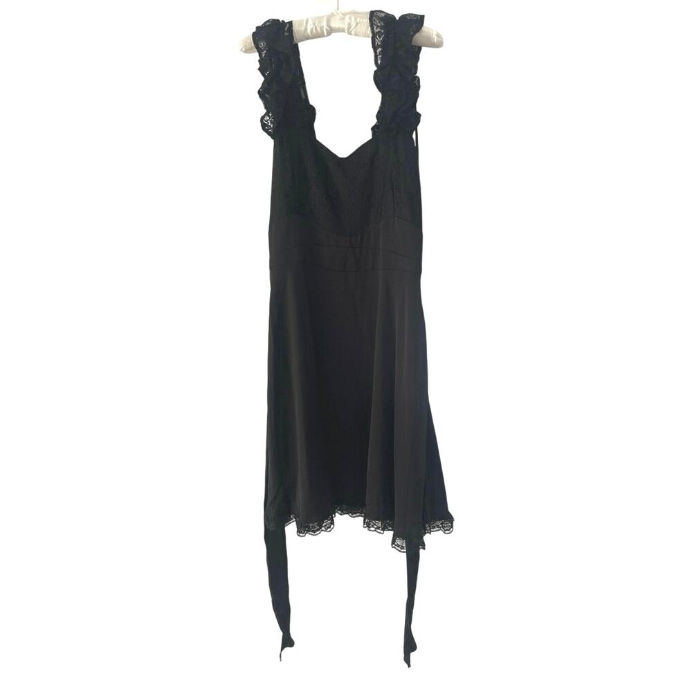 Rich Fashion women black lace dress size 4 side zipper lightweight dress